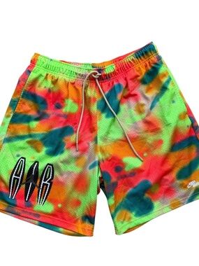 Nike - Jordan Flight Jump Man MVP Neon Spray Paint Mesh Basketball Shorts XL
